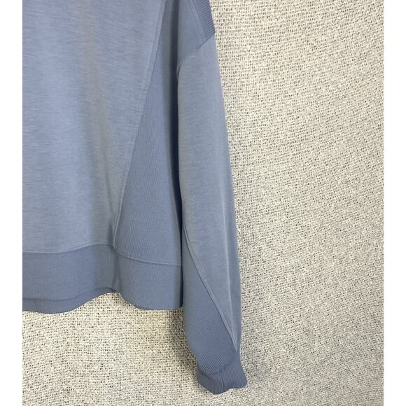 Athleta Sweatshirt Women’s L Cropped Super Soft Blue Athleisure Cozycore - Picture 3 of 10